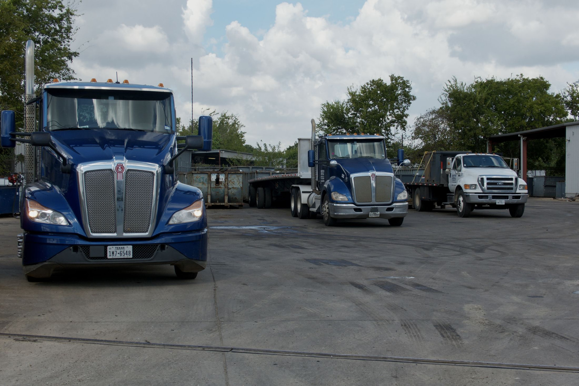 Spartan Metals trucks lined up in the Houston yard